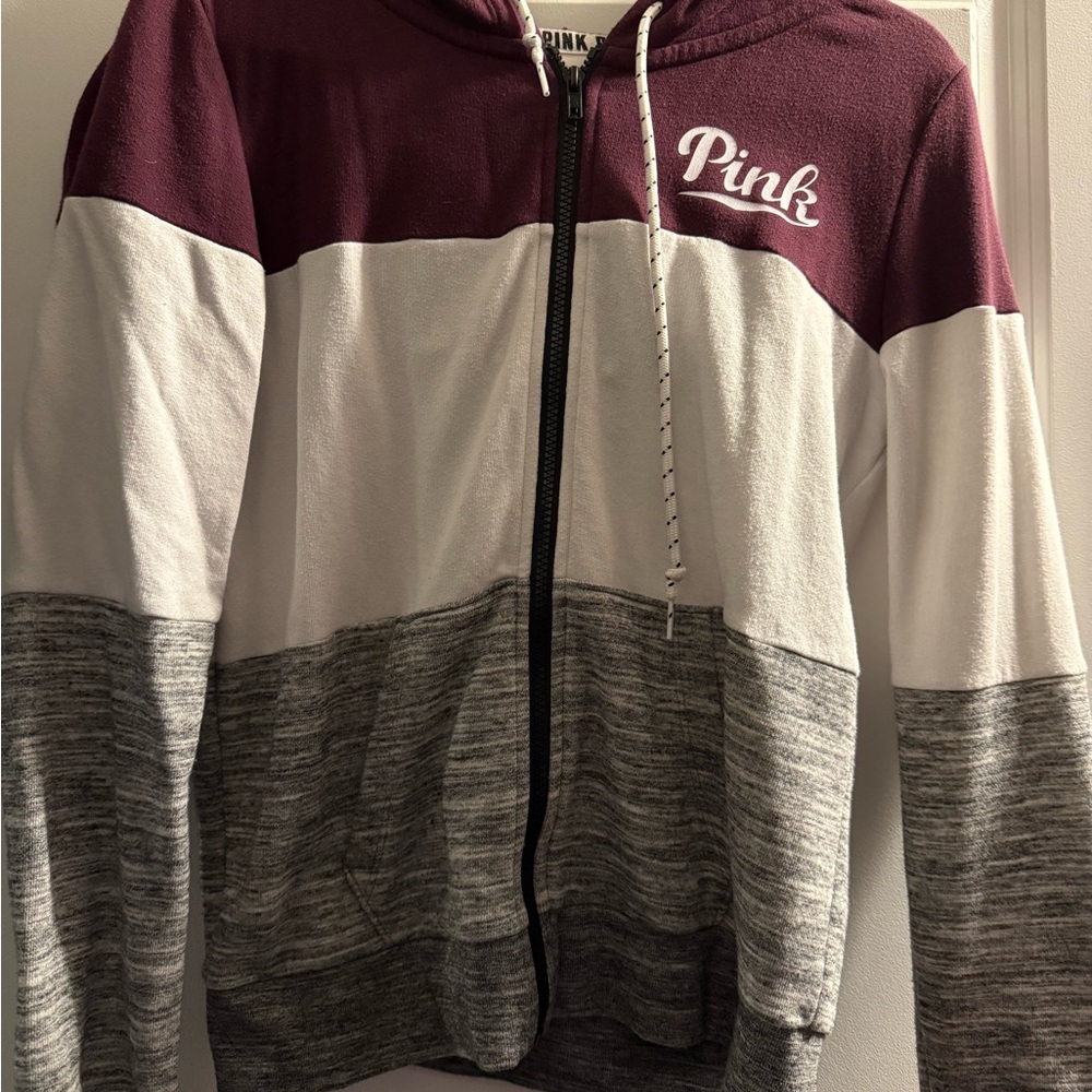 Pink Colorblock Hoodie